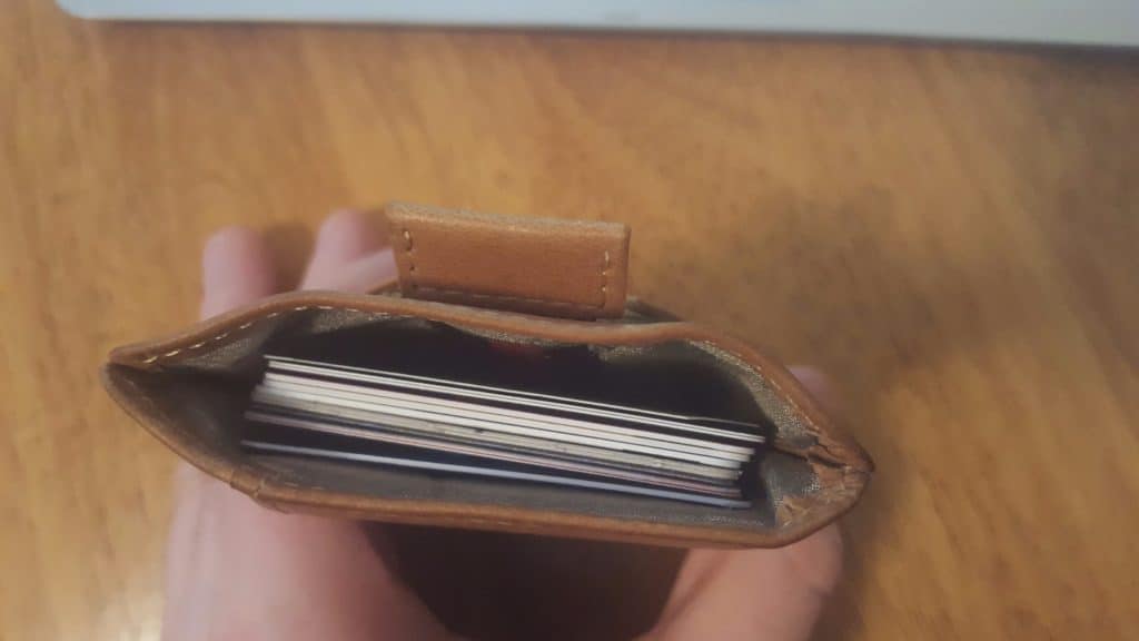 inside of RFID blocking slim wallet