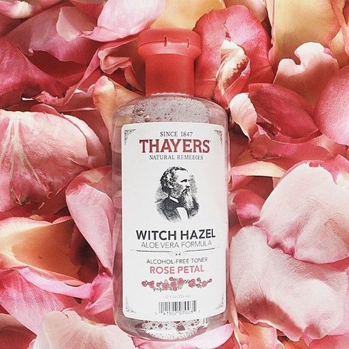 Thayers Witch Hazel Toner floral backdrop