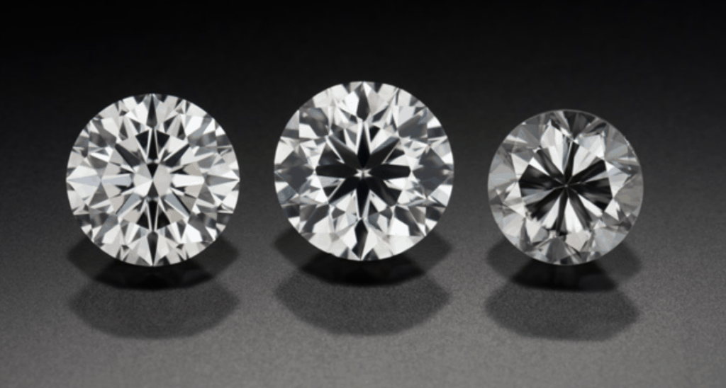 GIA Excellent, Good and Poor Quality Cut Diamonds