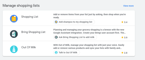 check shopping list with google home