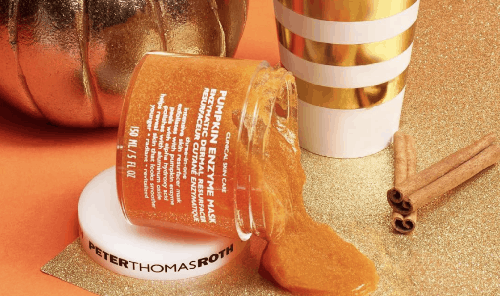 Peter Thomas Roth Pumpkin Enzyme Mask Product and Backdrop