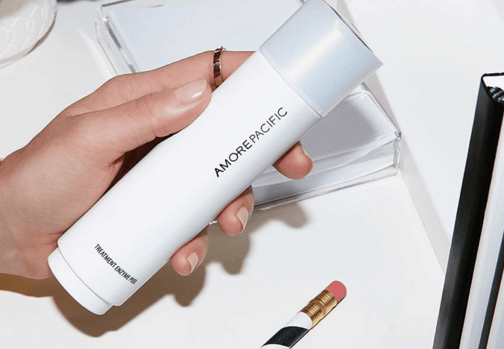 Amore Pacific's Treatment Enzyme Peel in hand