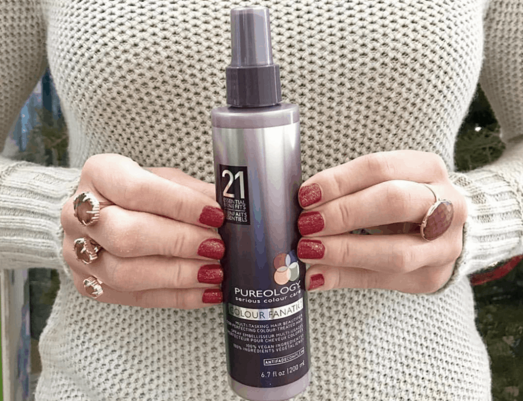 Pureology Color Fanatic Treatment Spray in hands 