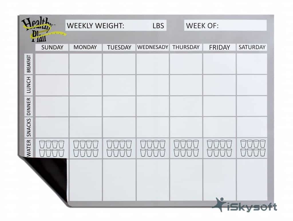 HealthyPlan Weekly Meal Planner & Tracker chart
