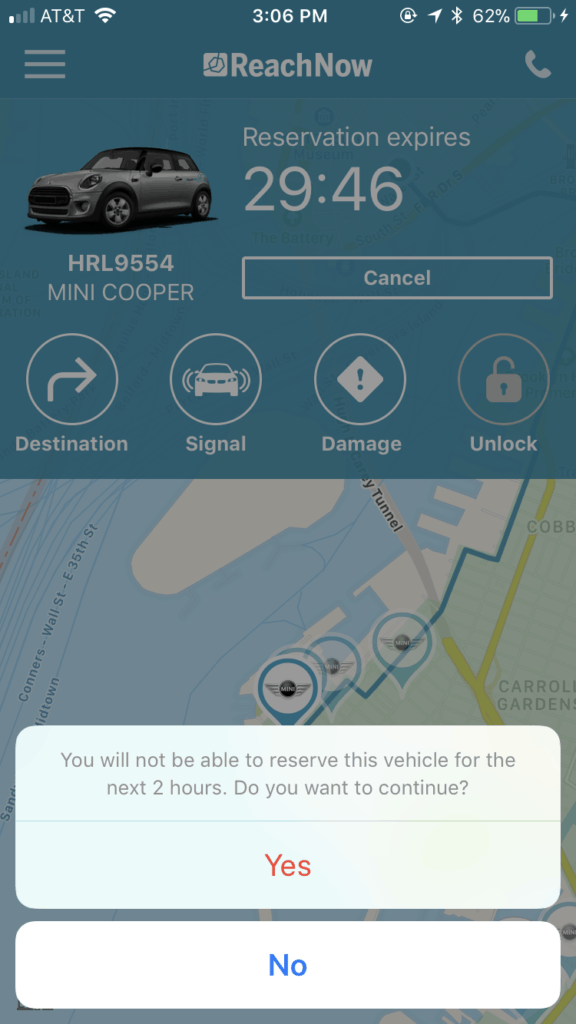 canceling reachnow