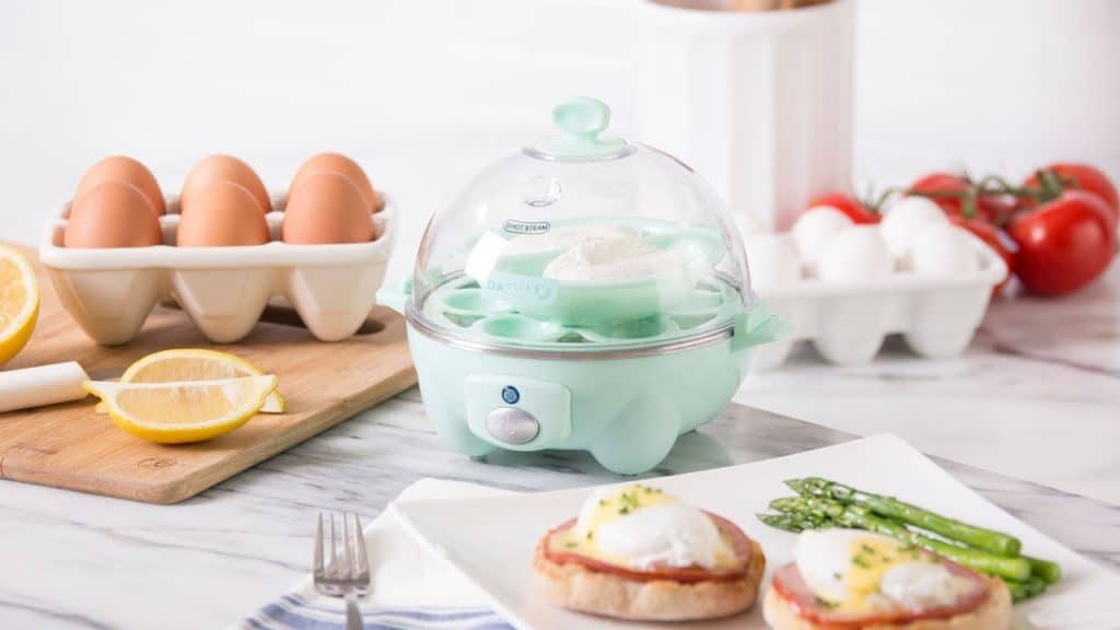 dash egg on table Rapid Dash egg cooker