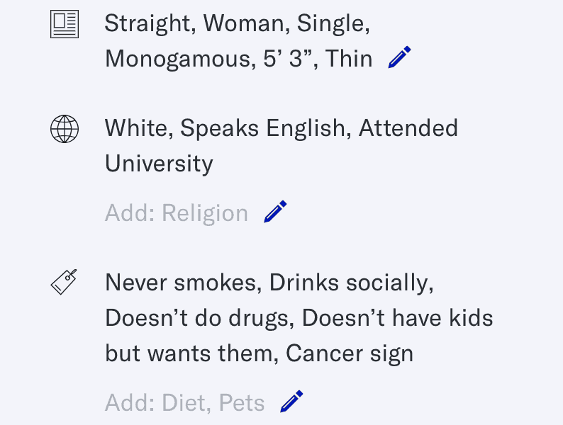 OKCupid Personal profile
