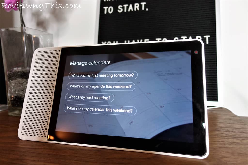 calender displayed on smart display