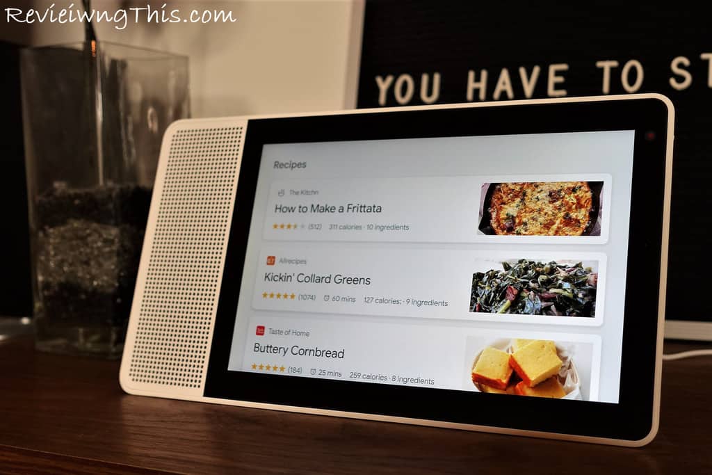 Recipes displayed on Google Home