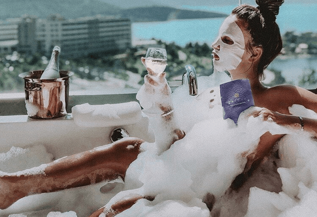 Luxurious Bath with TATCHA products