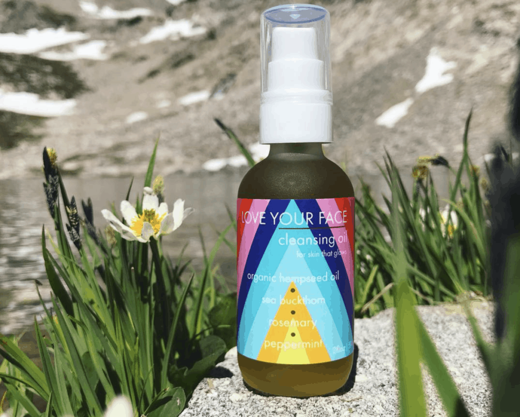 LUA Love Your Face Cleansing Oil and Backdrop