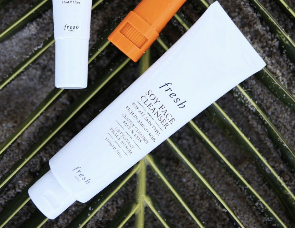 Fresh Soy Face Cleanser and backdrop