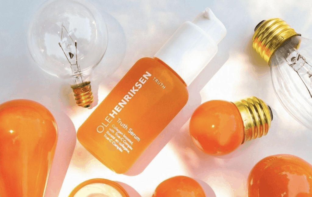 Ole Henriksen Truth Serum lightbulbs backdrop