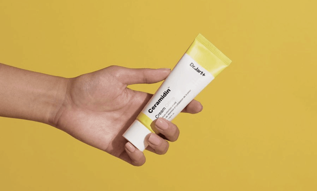 Dr. Jart Ceramidin Cream in hand