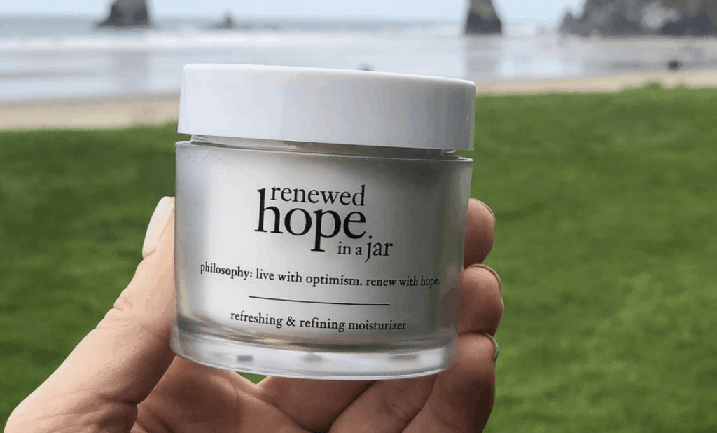 Philosophy's Renewed Hope In A Jar in hand