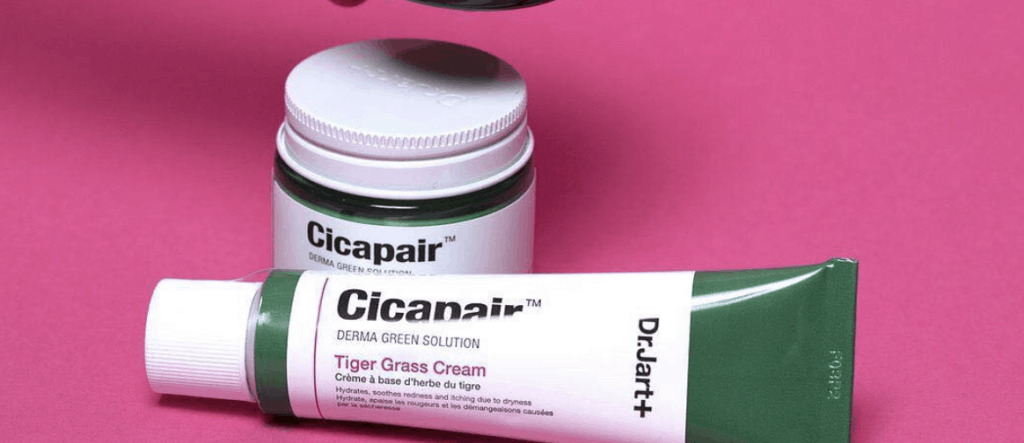 Dr. Jart Tiger Grass Cream pink backdrop 2
