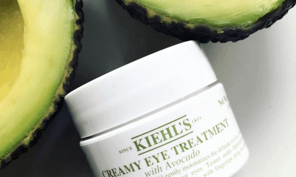 Kiehls Avocado Eye Cream with fruit backdrop
