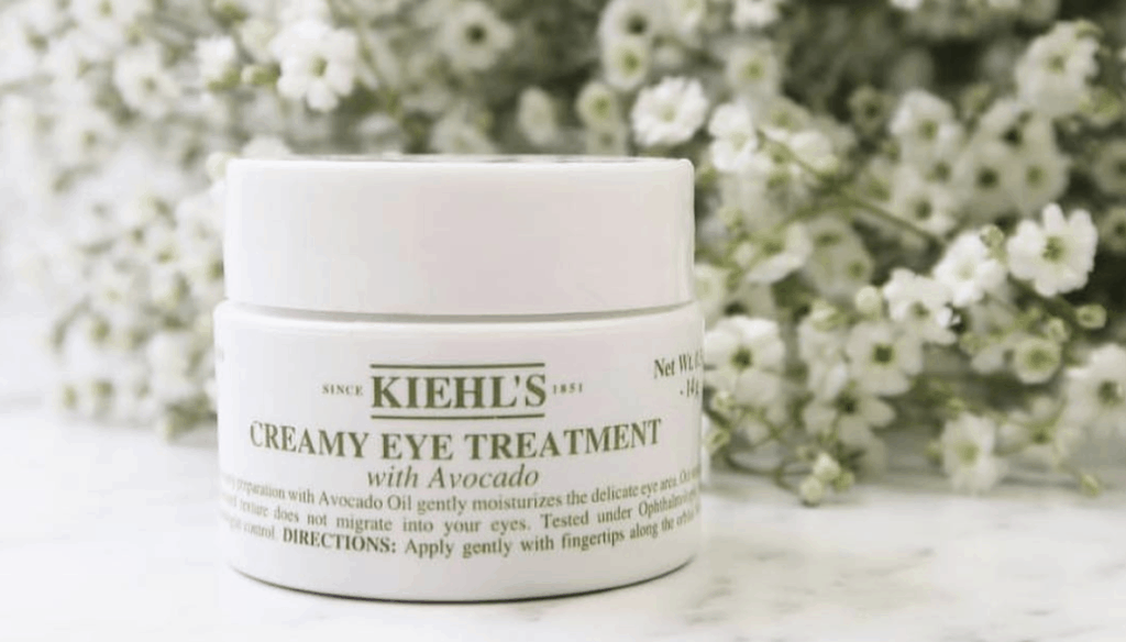 Kiehls Avocado Eye Cream floral backdrop