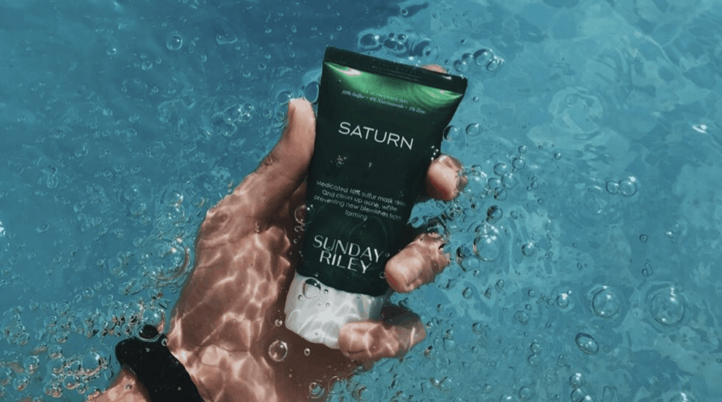 Sunday Riley's Sulfur Acne Treatment Mask Pool backdrop