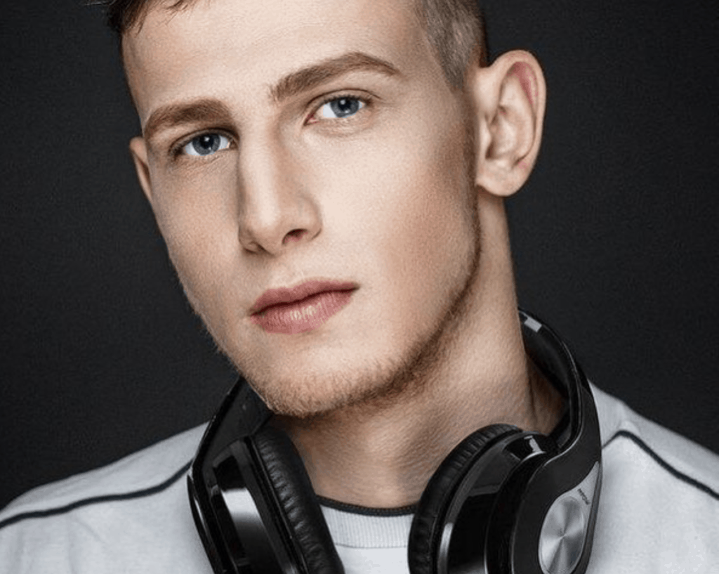 Mpow's 059 Bluetooth Headphones male model