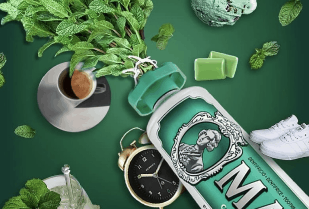 Marvis Toothpaste Classic Strong Mint Graphic backdrop