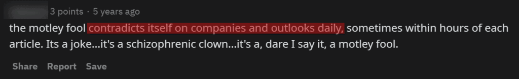 motley fool complaint on reddit